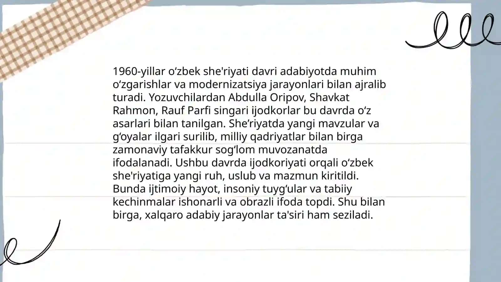 XX asrning 60-80 yillari adabiyoti 4