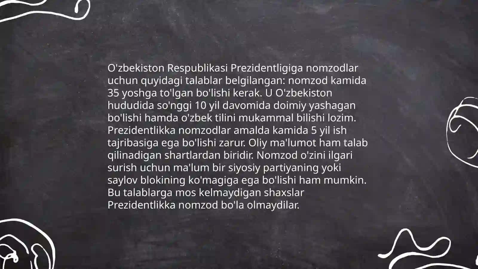 Oʻzbekiston prezidenti saylovi: Asosiy qonunchilik asoslari 4