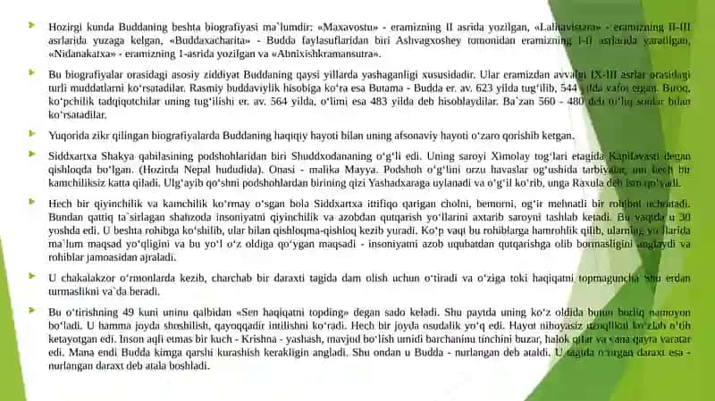 Buddaviylik dini. Xristianlik dini. Islom dini 4