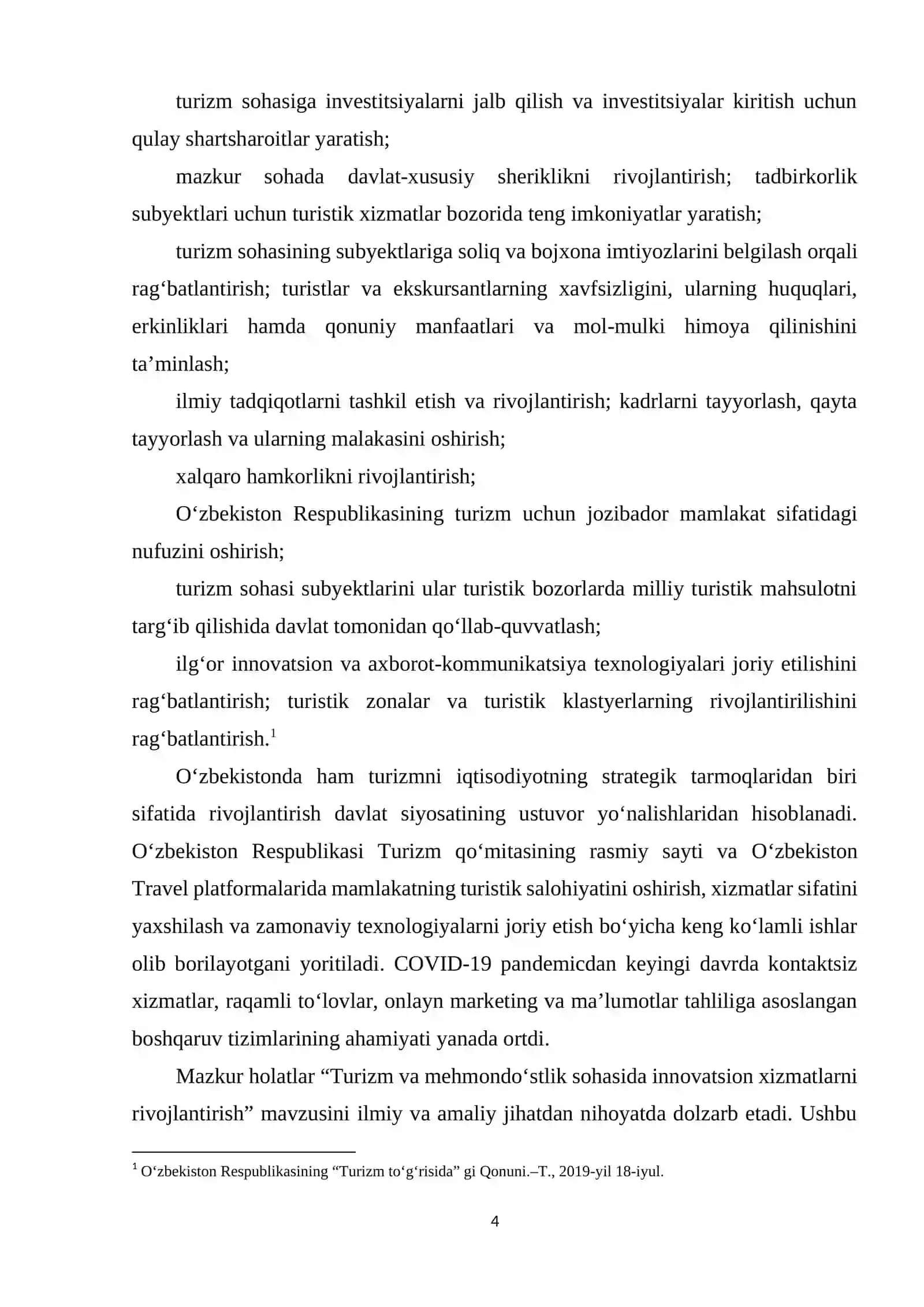TURIZM VA MEHMONDO‘STLIK SOHASIDA INNOVATSION XIZMATLARNI RIVOJLANTIRISH 4
