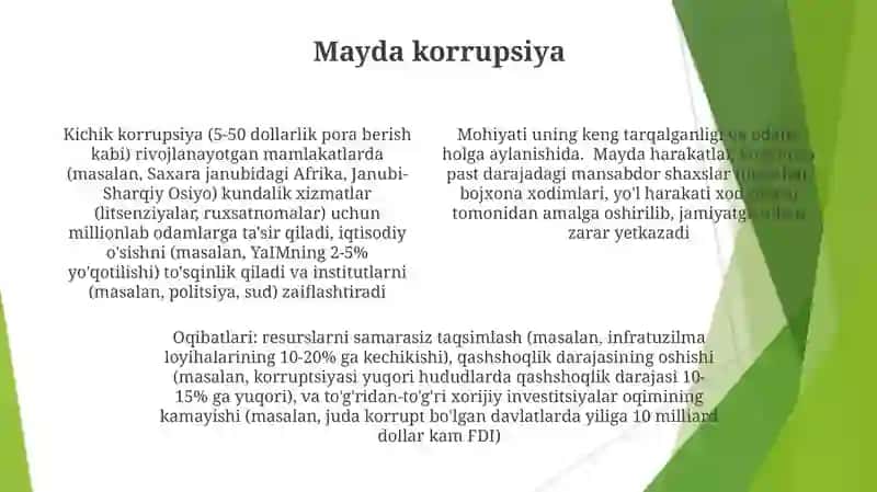 Korrupsiyaning mohiyati va uning oqibatlari 4