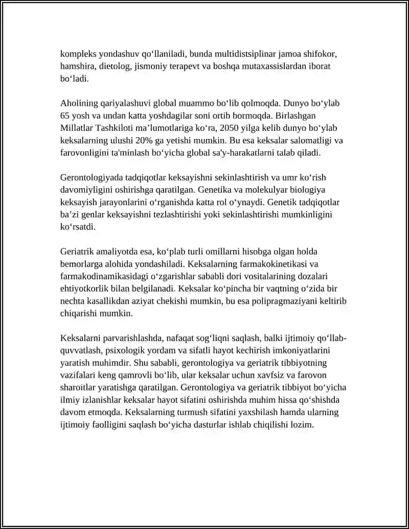 GERANTOLOGIYA. GERATRIYA 4