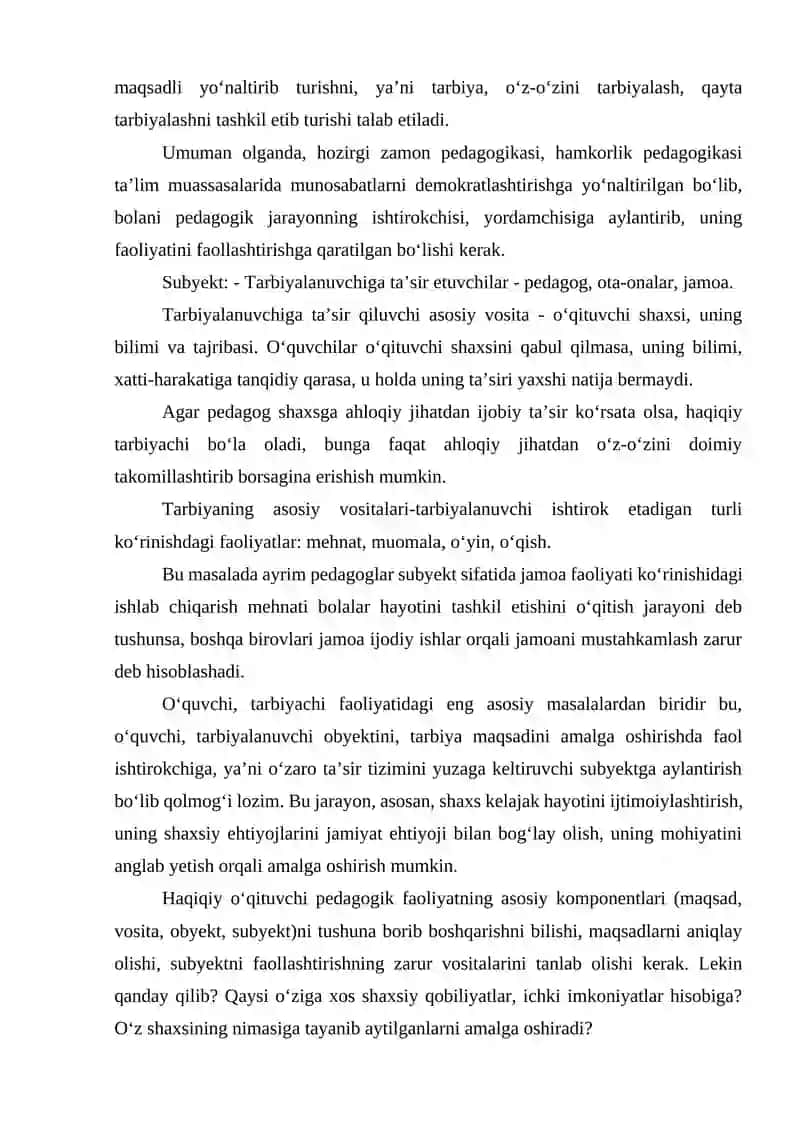 Pedagog shaxsi va kasbiy faoliyati 4
