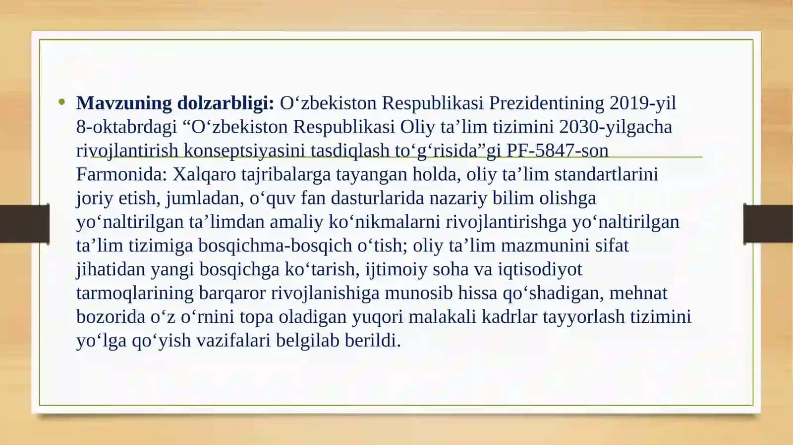 Ijtimoiy fanlar fakulteti Psixologiya (Amaliy psixologiya) t’lim yo‘nalishi 4-bosqich 222-guruh talabasi Bazarova Ruzigulning “Ta’lim muassasalarida psixologik xizmat” fanidankursi shibo‘yicha tayyorlagan taqdimoti 4