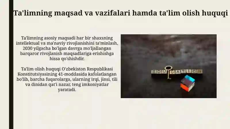 Ta'lim Huquqining Asosiy Manbalari va Tuzilishi 4