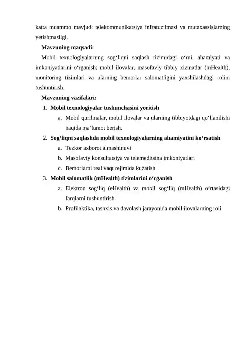 Mobil texnologiyalar va sog’liqni saqlash tizimi 4