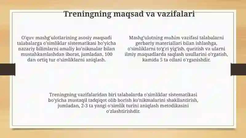 O'simliklar sistematikasini o'rganish metodikasi 4