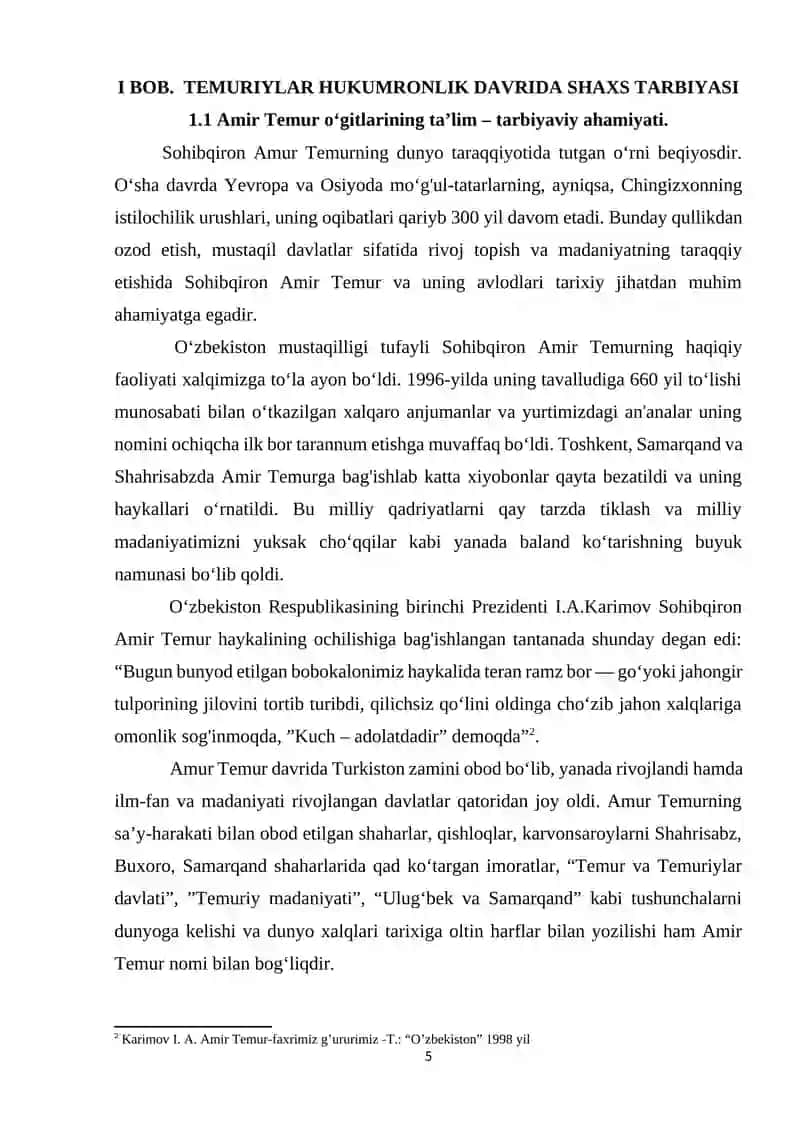 Shaxs Tarbiyasida Amir Temur o‘gitlaridan foydalanish 4