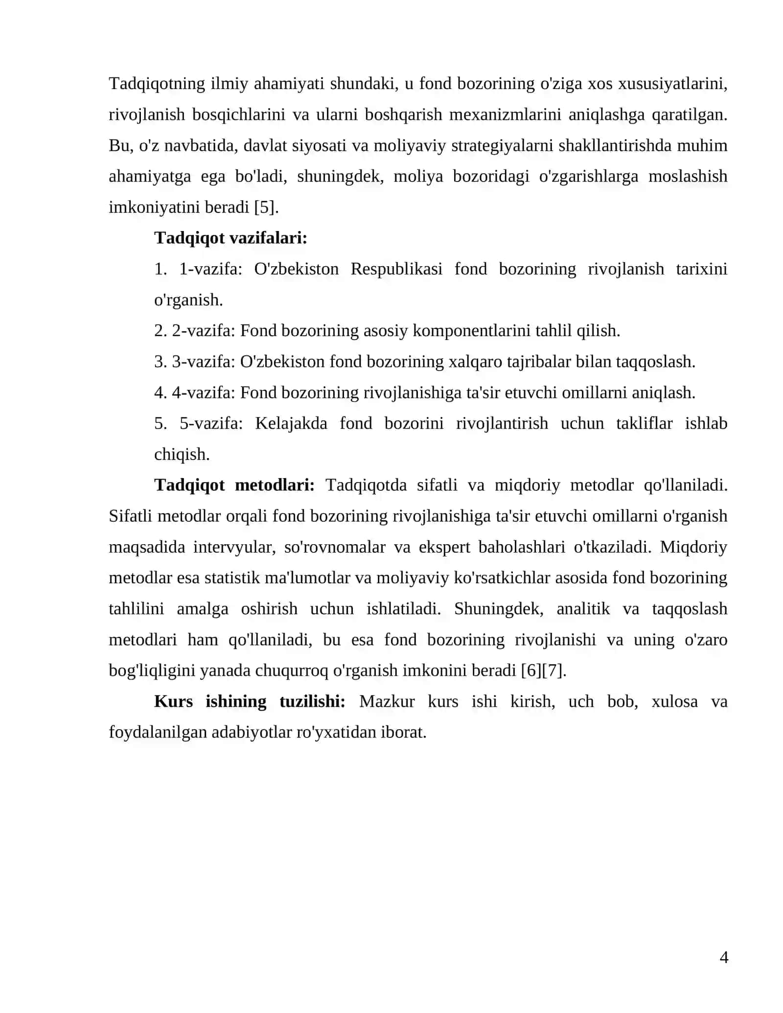 O'zbekiston Respublikasi fond bozorini shakllanishi va rivojlanish bosqichlari 4