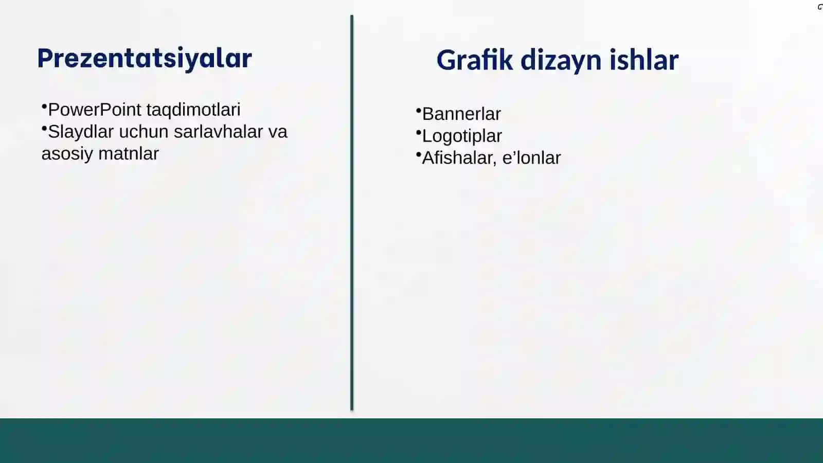 Shrift turi, o‘lchami va rangini o‘zgartirish. Matinni tekislash 4