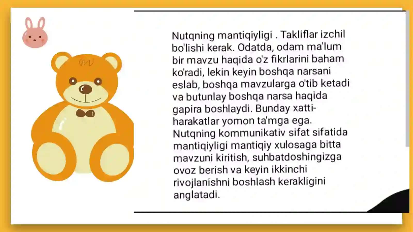 O‘zbek tiliva adabiyoti 5-20-guruhtalabasi Buxorova Muborakning Nutqmadaniyatifanidantayyorlagan TAQDIMOTI 4