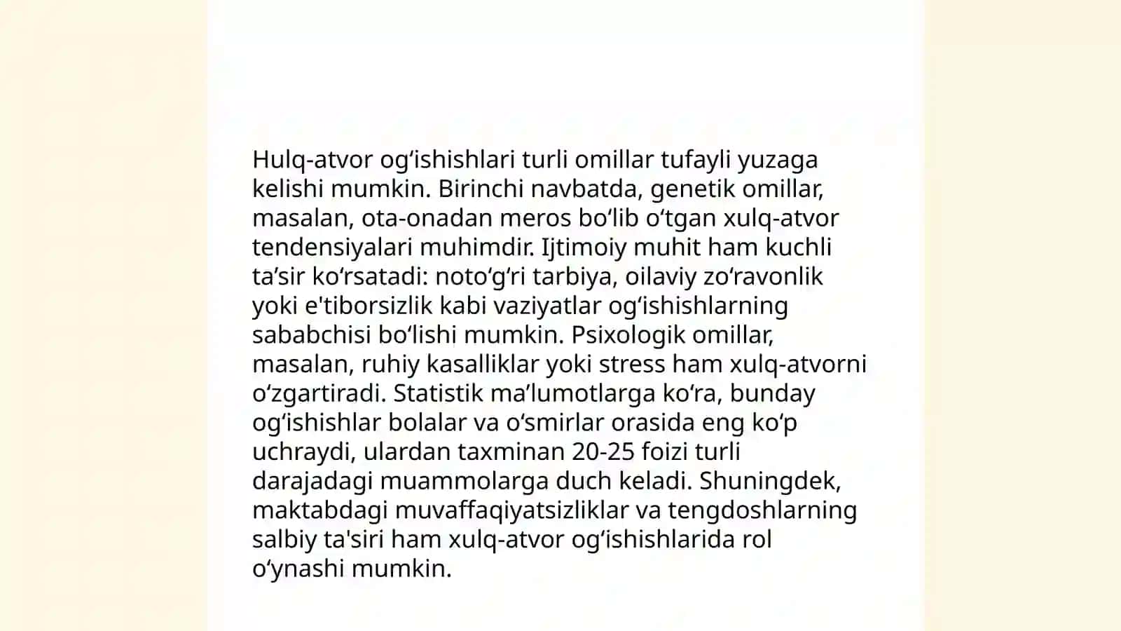 Bolalar hulq-atvoridagi ogʻishishlarni diagnostika qilish 4