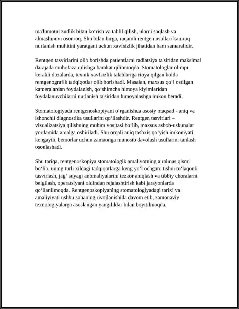 Rentgenoskopiyaning Stomatologiyadagi Òrni 4