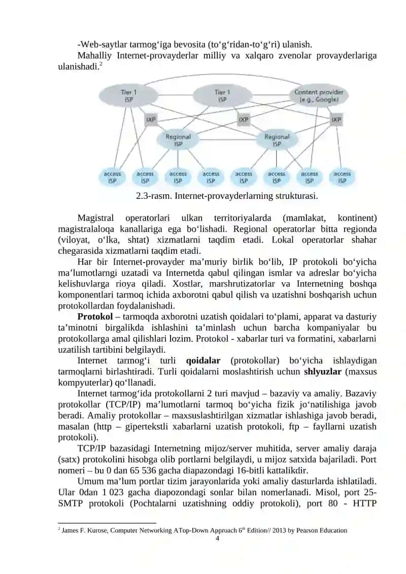 Internet tarmog’ining tuzilishi 4