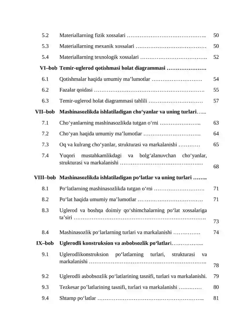 Materialshunoslik va konstruksion materiallar texnologiyasi 4