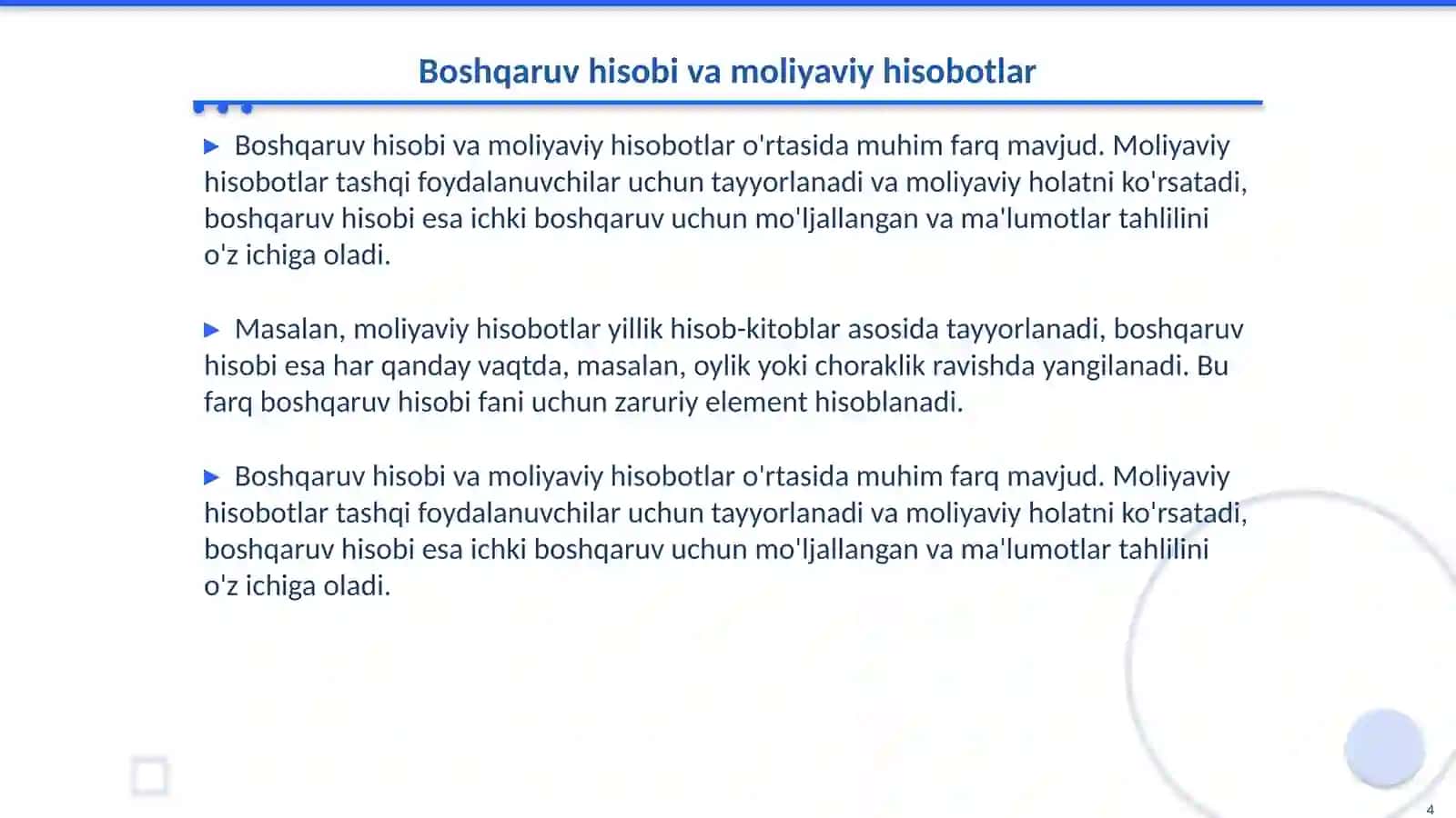Boshqaruv hisobi fanining predmeti va vazifalari 4