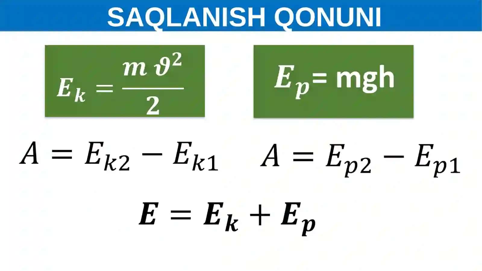 JISM KINETIK ENERGIYASINING UNING TEZLIGI VA MASSASIGA BOG‘LIQLIGINI ANIQLASH 4