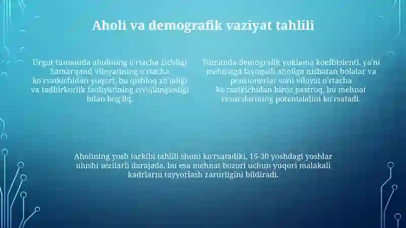 Samarqand viloyati Urgut tumani iqtisodiy tahlili 4