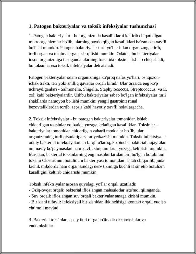 PATAGON BAKTERIYALAR KELTIRIB CHIQARADIGON TAKSIK INFEKSIYALAR 4