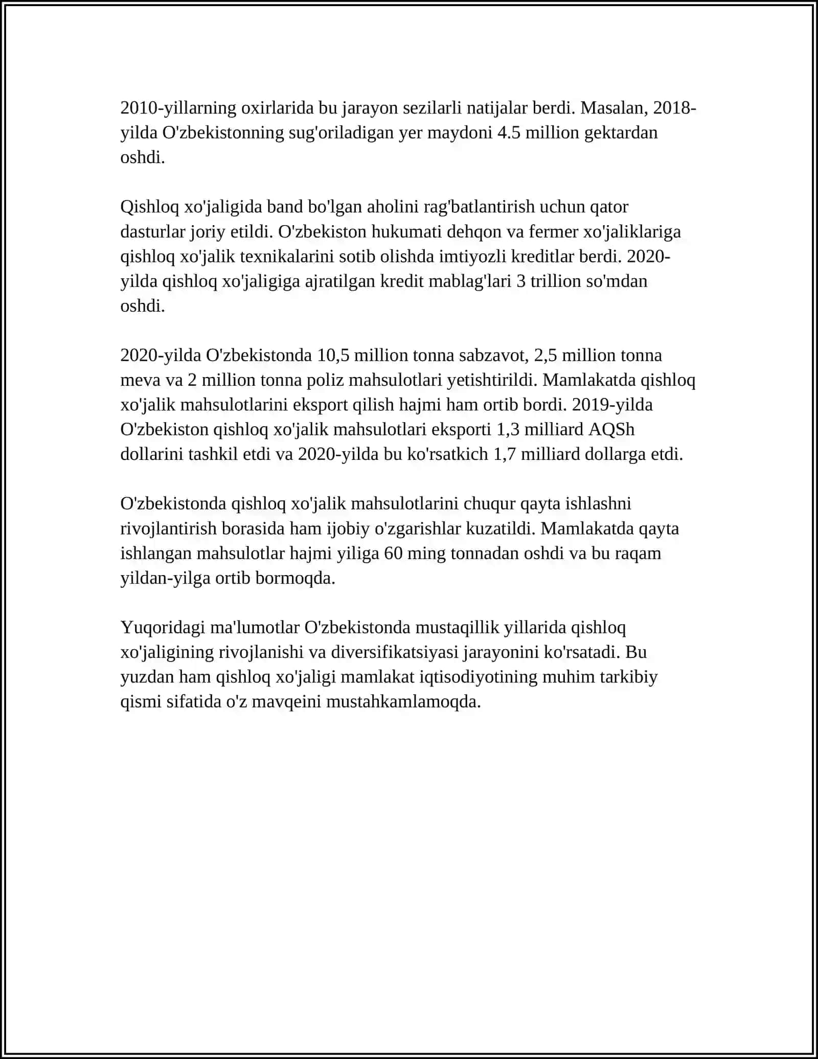 MUSTAQILLIK YILLARIDA O'ZBEKISTONDA IJTIMOIY-IQTISODIY HAYOT 4