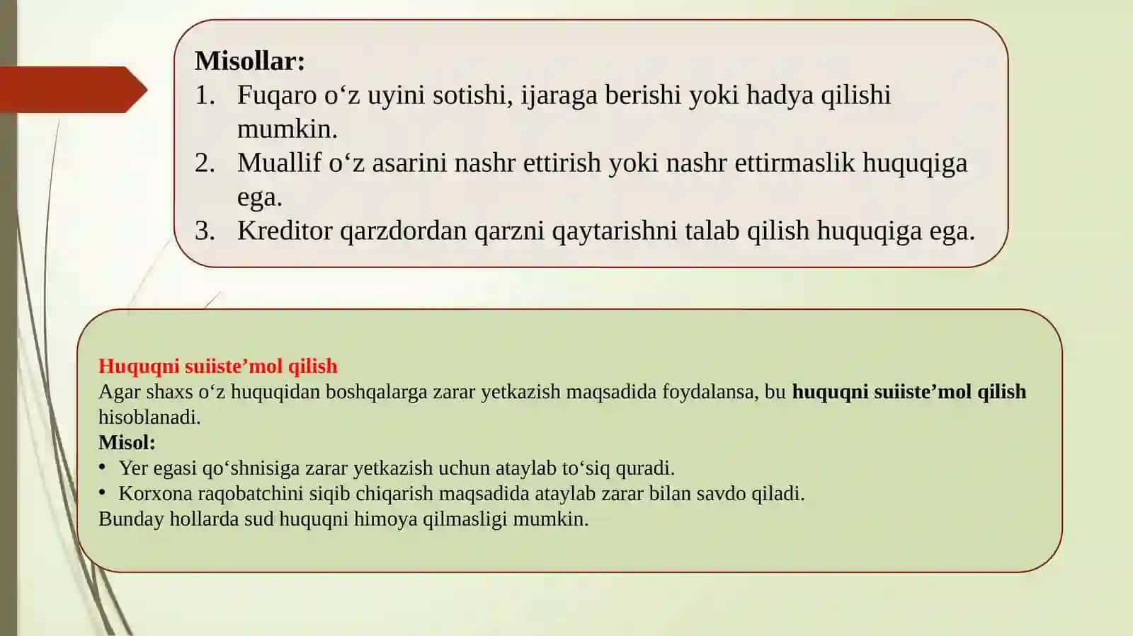 Fuqarolik huquqlarining amalga oshirilishi va burchlarining bajarilishi 4