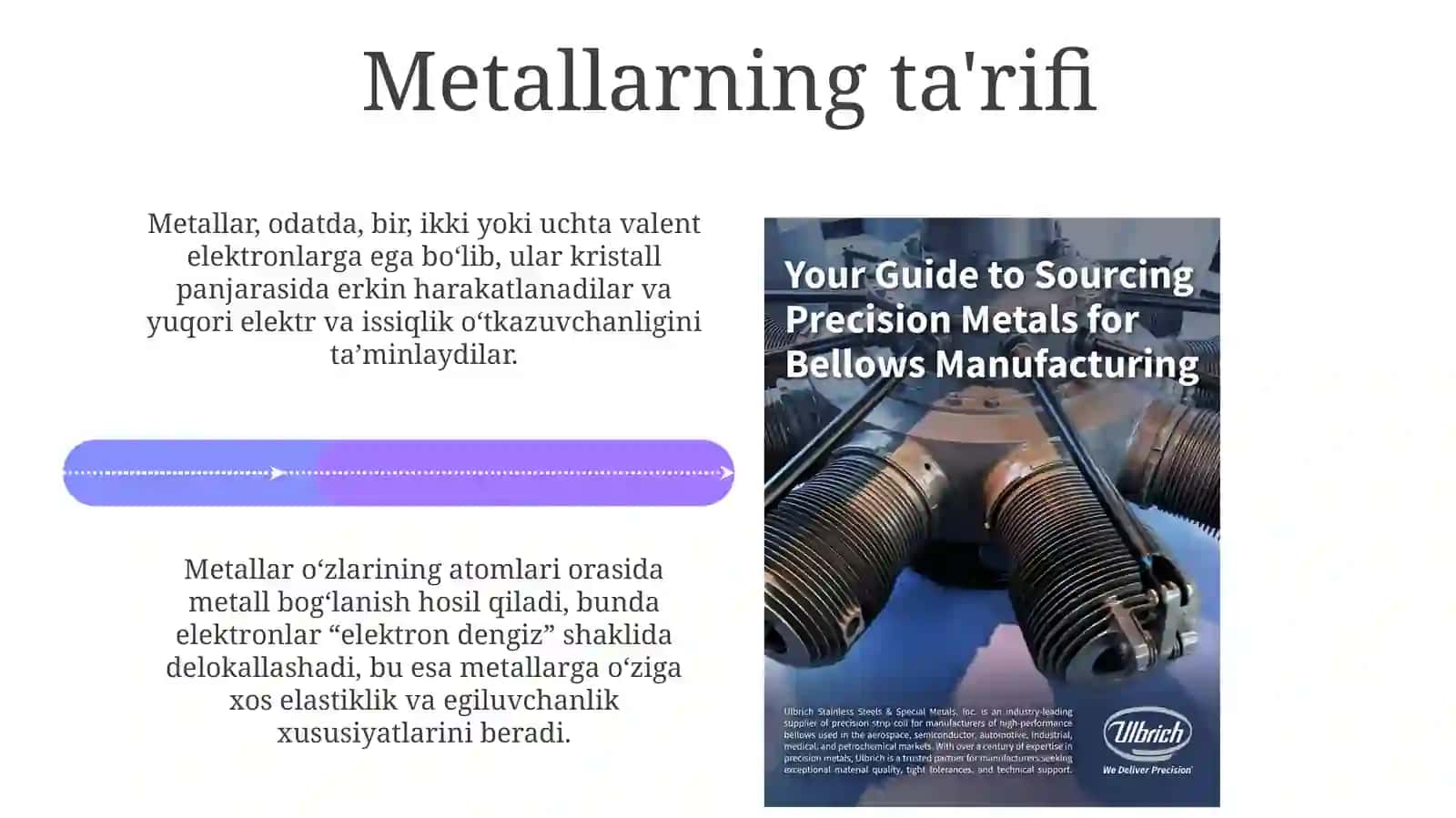 Yarimo'tkazgichlar va Metallar: Ta'riflar va Asosiy Xususiyatlar 4