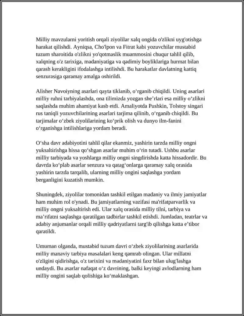 MUSTABID TUZUM DAVRI OʻZBEK ZIYOLILARI ASARLARIDA MILLIY MANAVIY TARBIYA MASALALARI 4