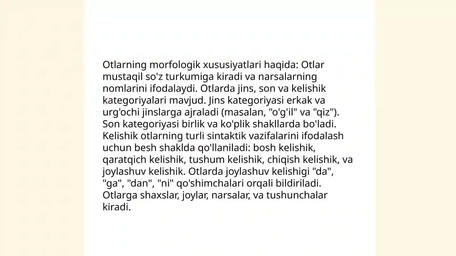 Shevalarda mustaqil soʻz turkumlariga xos xususiyatlar 4