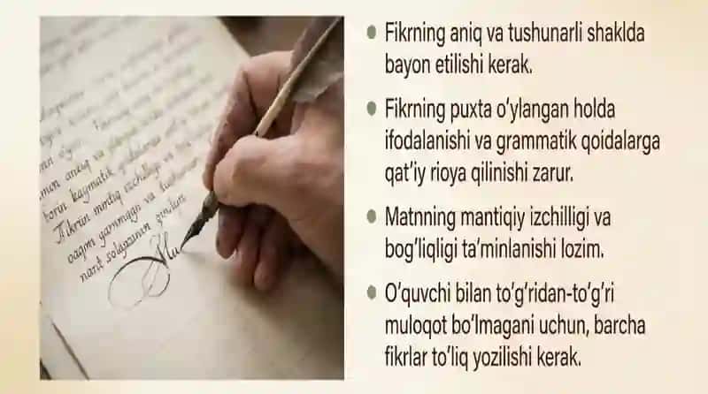 Yozma matnning tarkibiy qismlarini shakllantirish tartibi 4