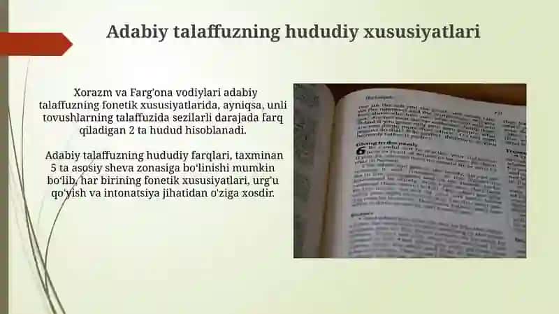 Orfoepiya qoyidalari va adabiy talaffuzning bugungi holati 4