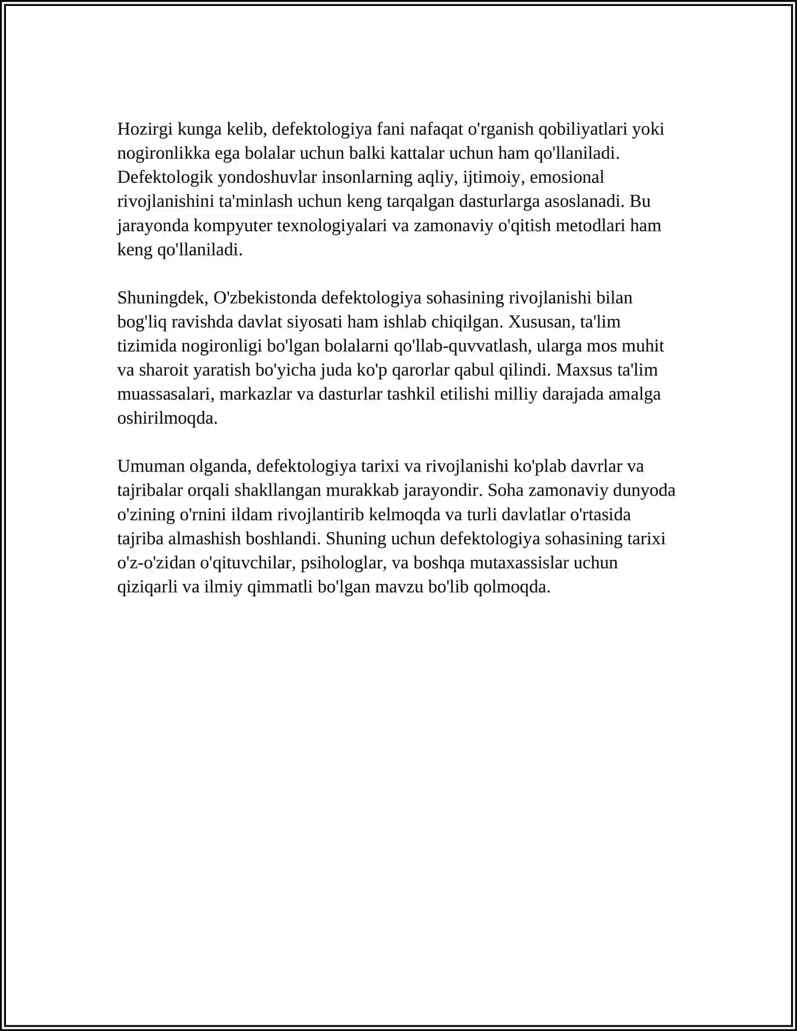 DЕFЕKTOLOGIYA FANI, UNING MAQSAD VA VAZIFALARI ALOHIDA YORDAMGA MUHTOJ BOLALAR INTЕGRATSIYASI 4