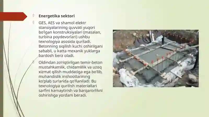 Oldindan zo‘riqtirilgan temir-betondan foydalanish sohalari 4