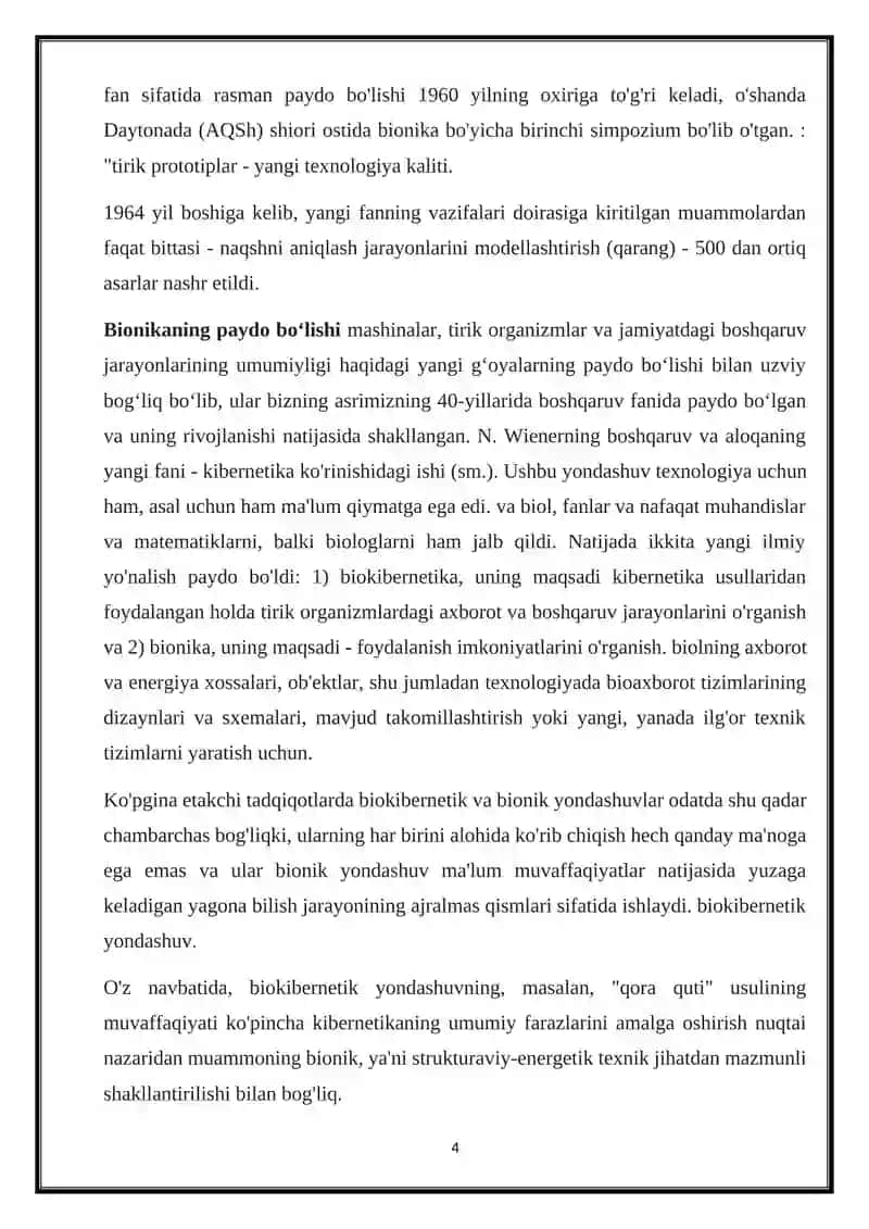 Bionika asoslari.Tibbiyotda bionika 4