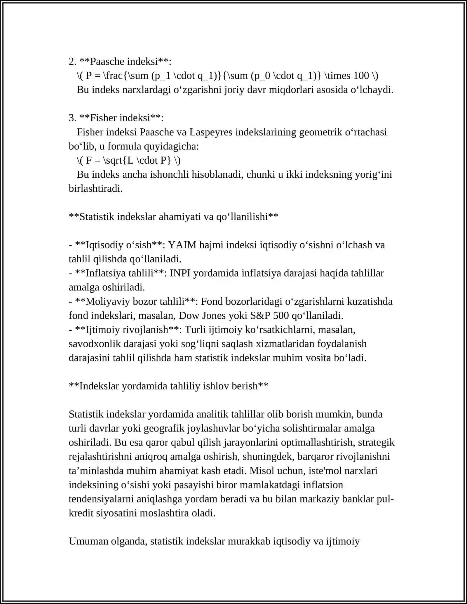 STATISTIK INDEKSLAR 4
