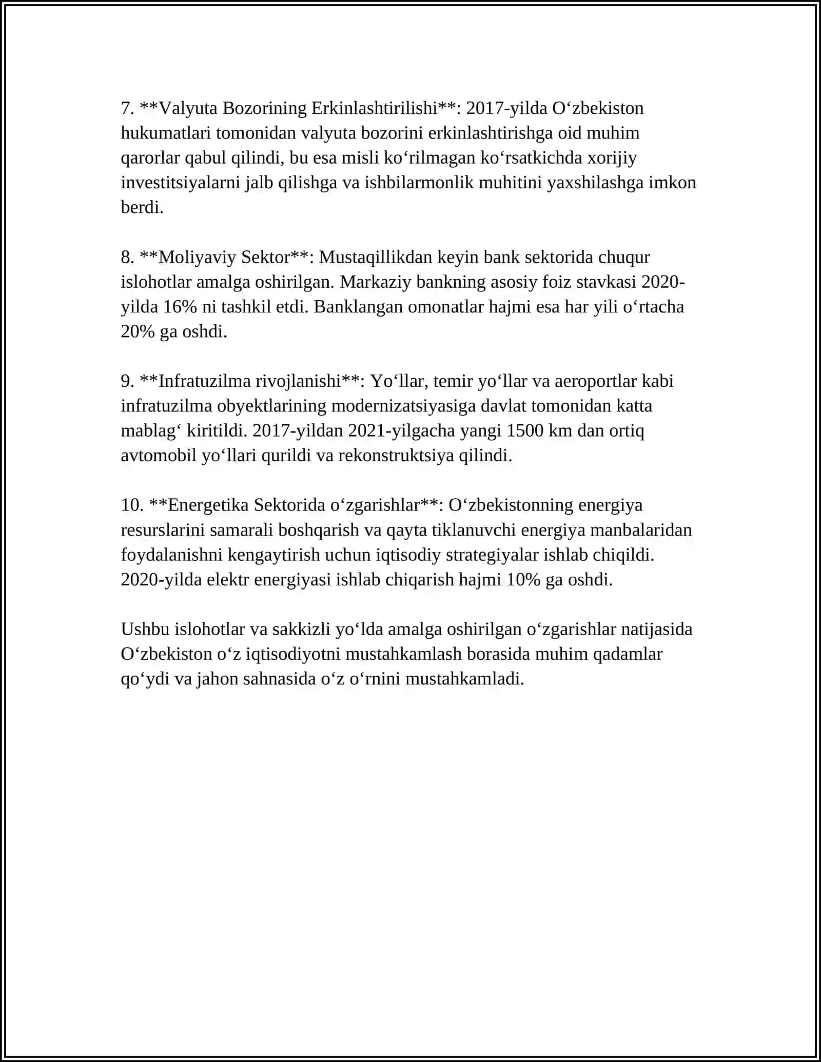 OʻZBEKISTON MILLIY IQTISODIYOTINI RIVOJLANTIRISH BOSQICHLARI 4