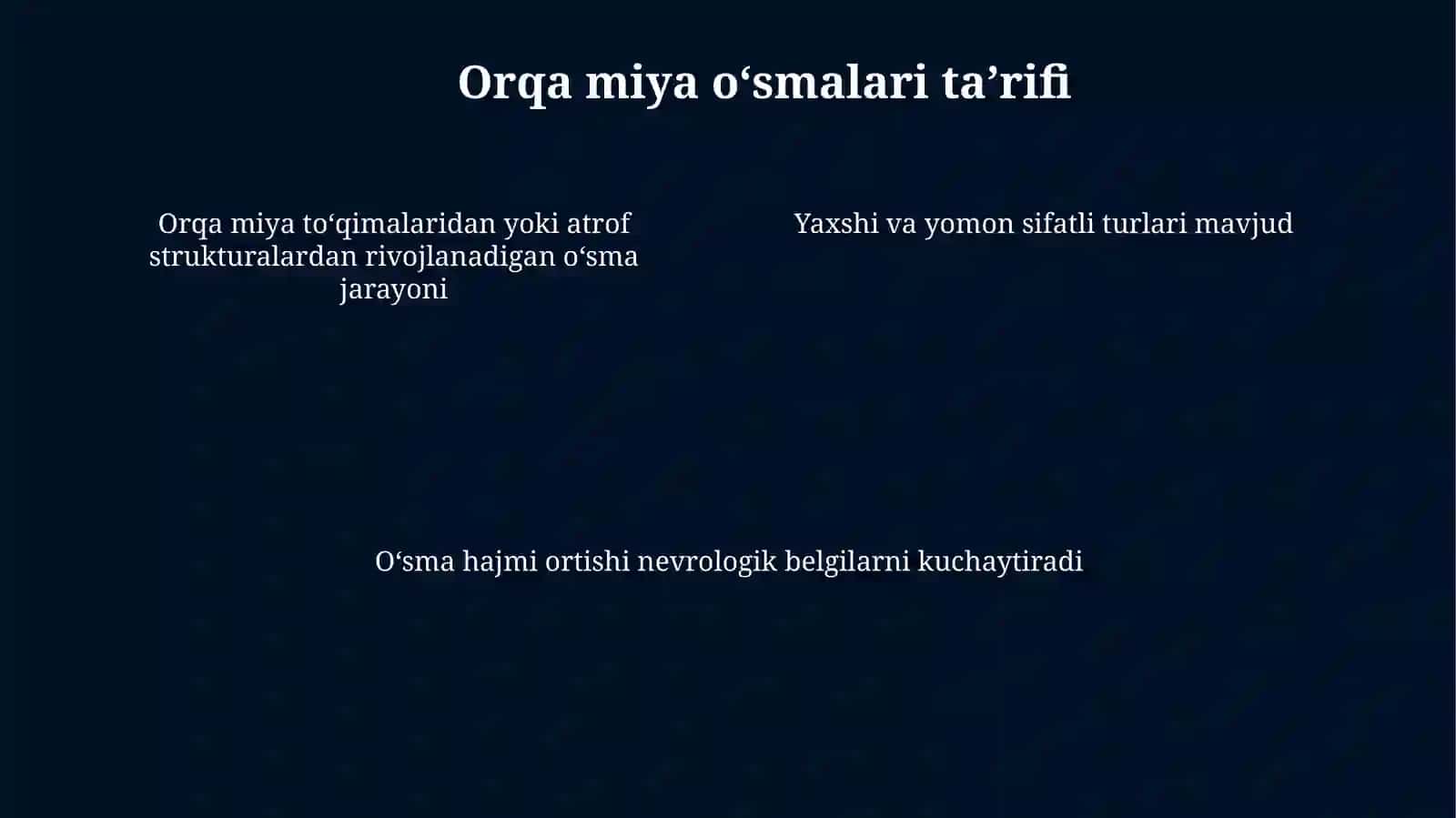 Orqa miya oʻsmalari patogenezivaetiologiyasi 4