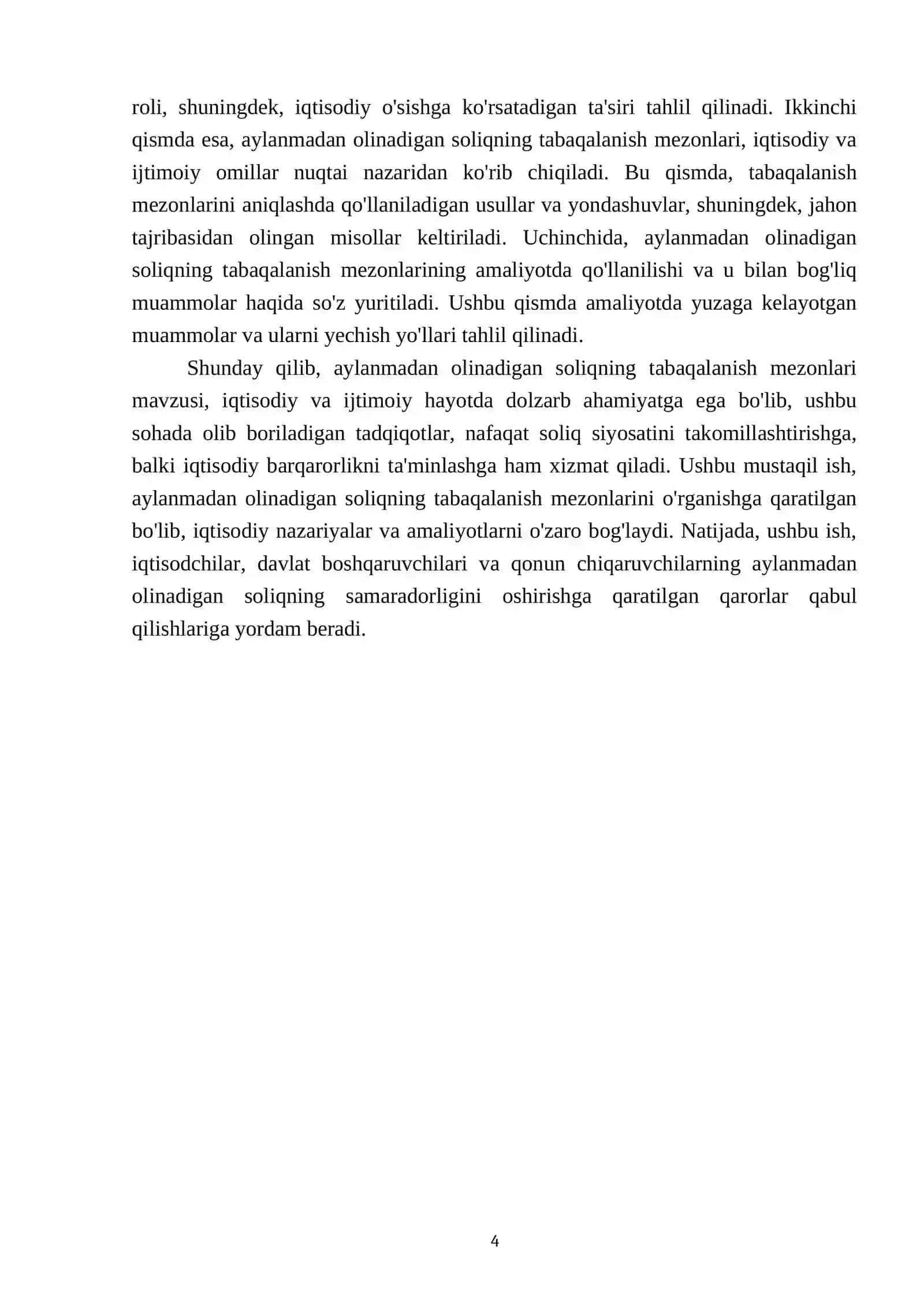 Aylanmadan olinadigan soliqning tabaqalanish mezonlari 4
