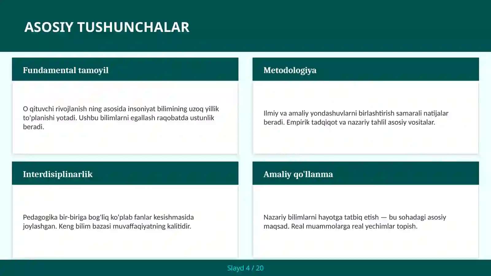O qituvchi rivojlanish 4