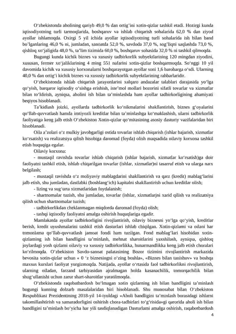 Mehnat bozorida raqobatbardosh bo‘lmagan aholining ish bilan bandligi 4