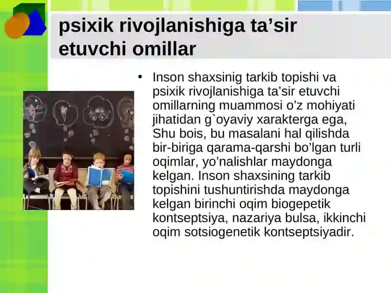 Psixik rivojlanish va uni davirlashtirish muammosi 4