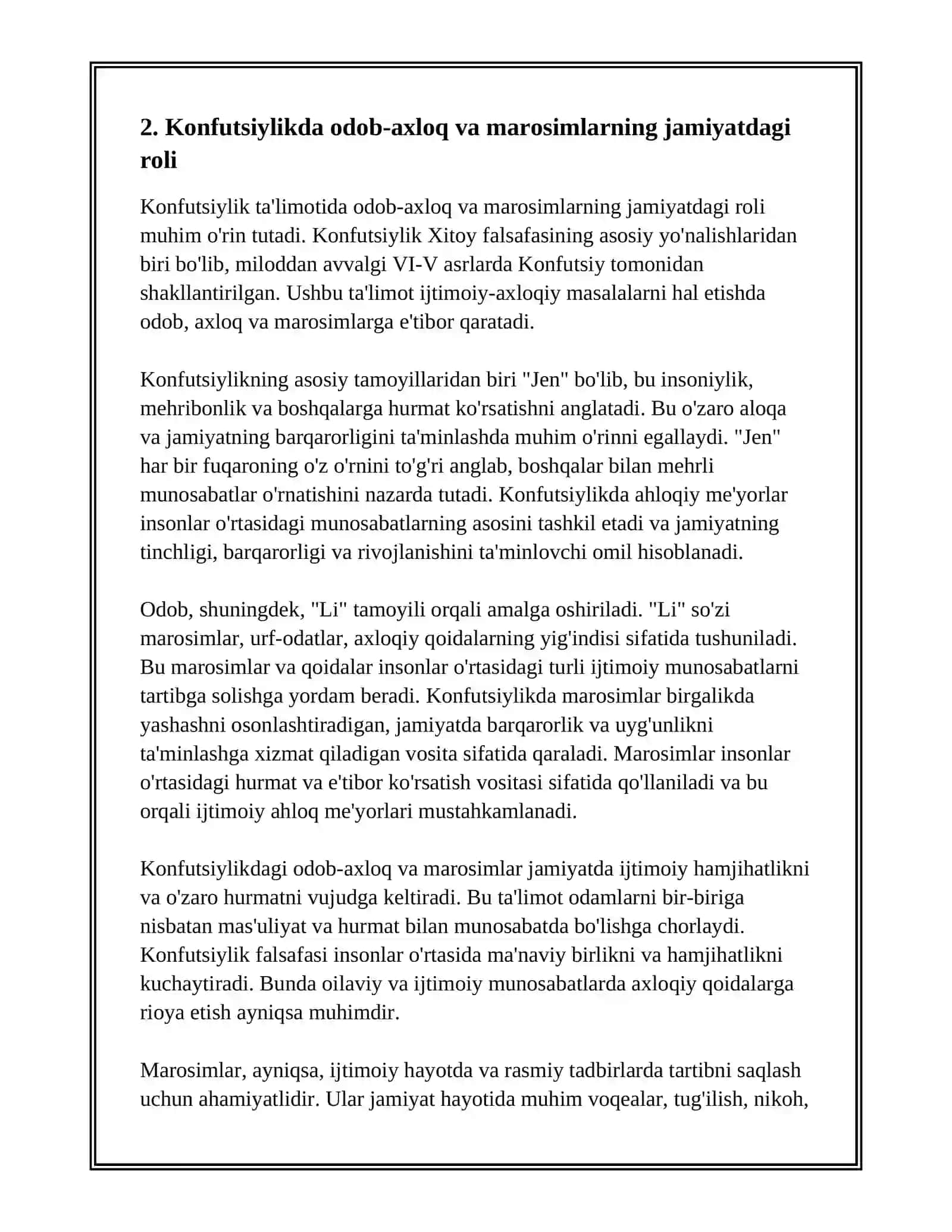 KONFUTSIYLIK TA'LIMOTIDA IJTIMOIY-AXLOQIY MASALALAR 4