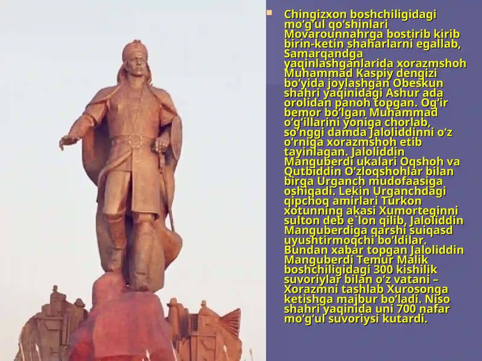 MO`G`ULLAR ISTILOSI VA ZULMIGA QARSHI KURASH. JALOLIDDIN MANGUBERDI 4