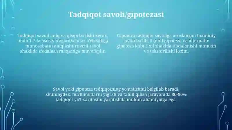 Ilmiy tadqiqot komponentlari mavzusini yoritib ber 4