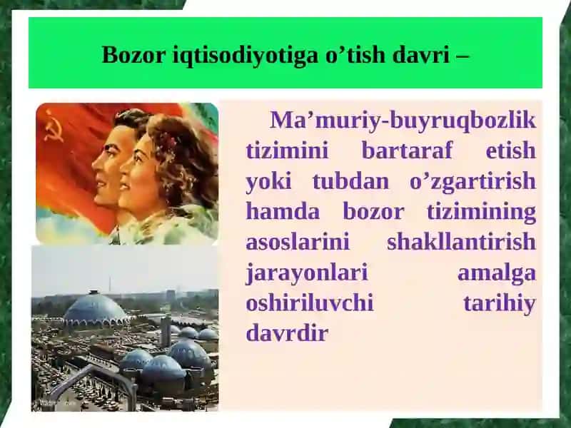 Bozor iqtisodiyotiga  o’tish davri va uning  O’zbekistondagi xususiyatlari 4