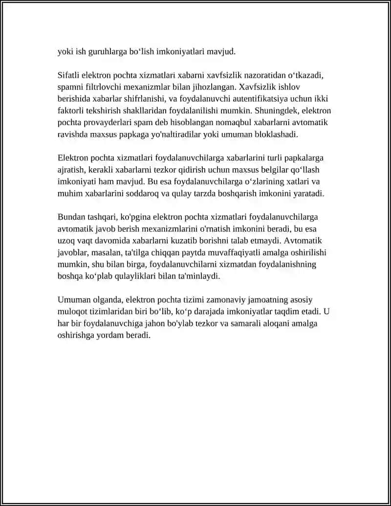 ELEKTRON POCHTA IMKONIYATLARI 4