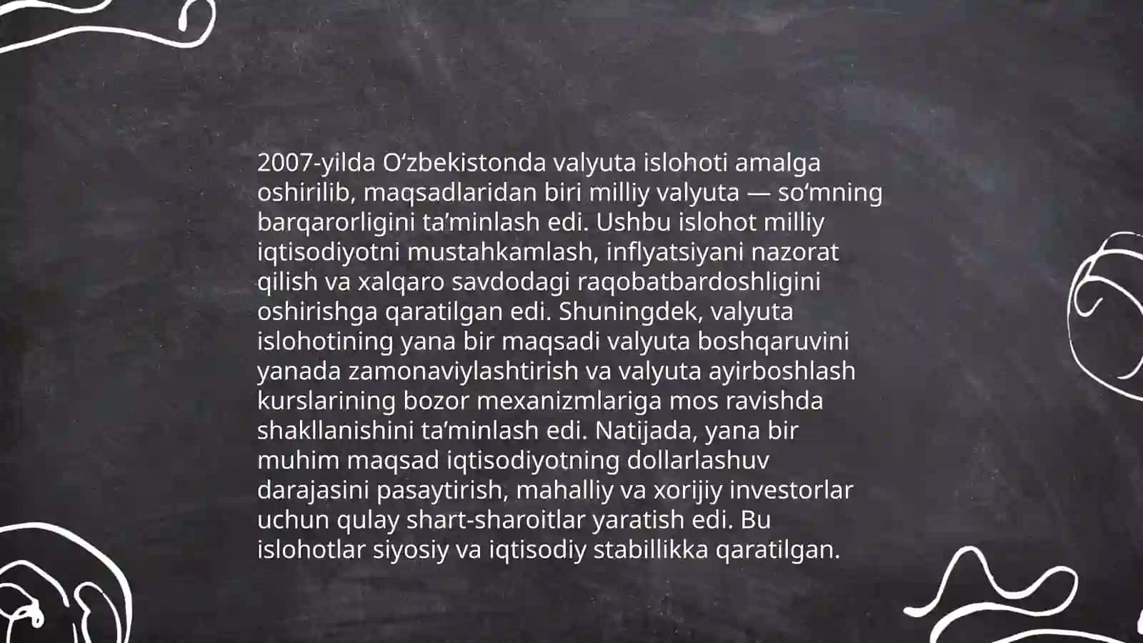 O'zbekistondagi 2007 yildagi valyuta islohoti va inflyatsiya 4