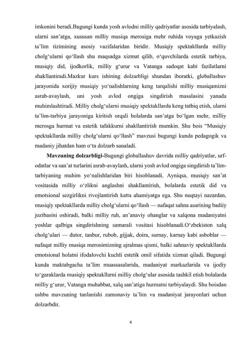 Musiqiy spektakllarda milliy cholg'ularni qo'llash 4