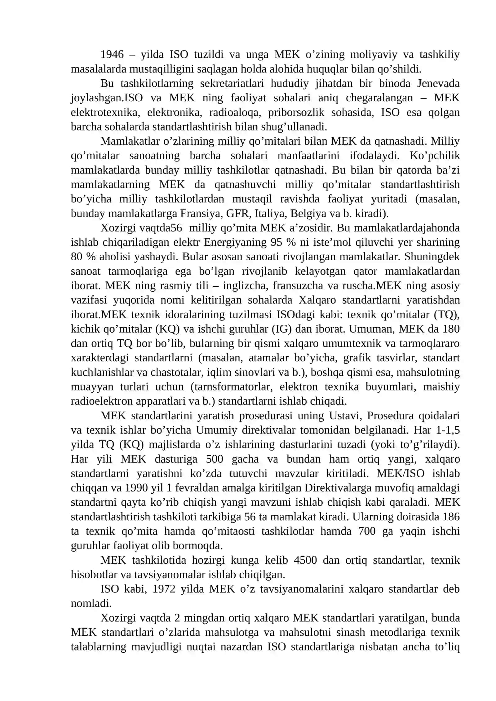 Xalqaro standartlashtirish bo’yicha tashkilotlar 4