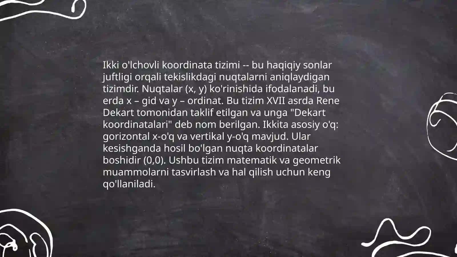 Texnikaviy rasm. Nuqta. Koordinatalar bo'yicha nuqtaning proyeksiyalarini chizish 4