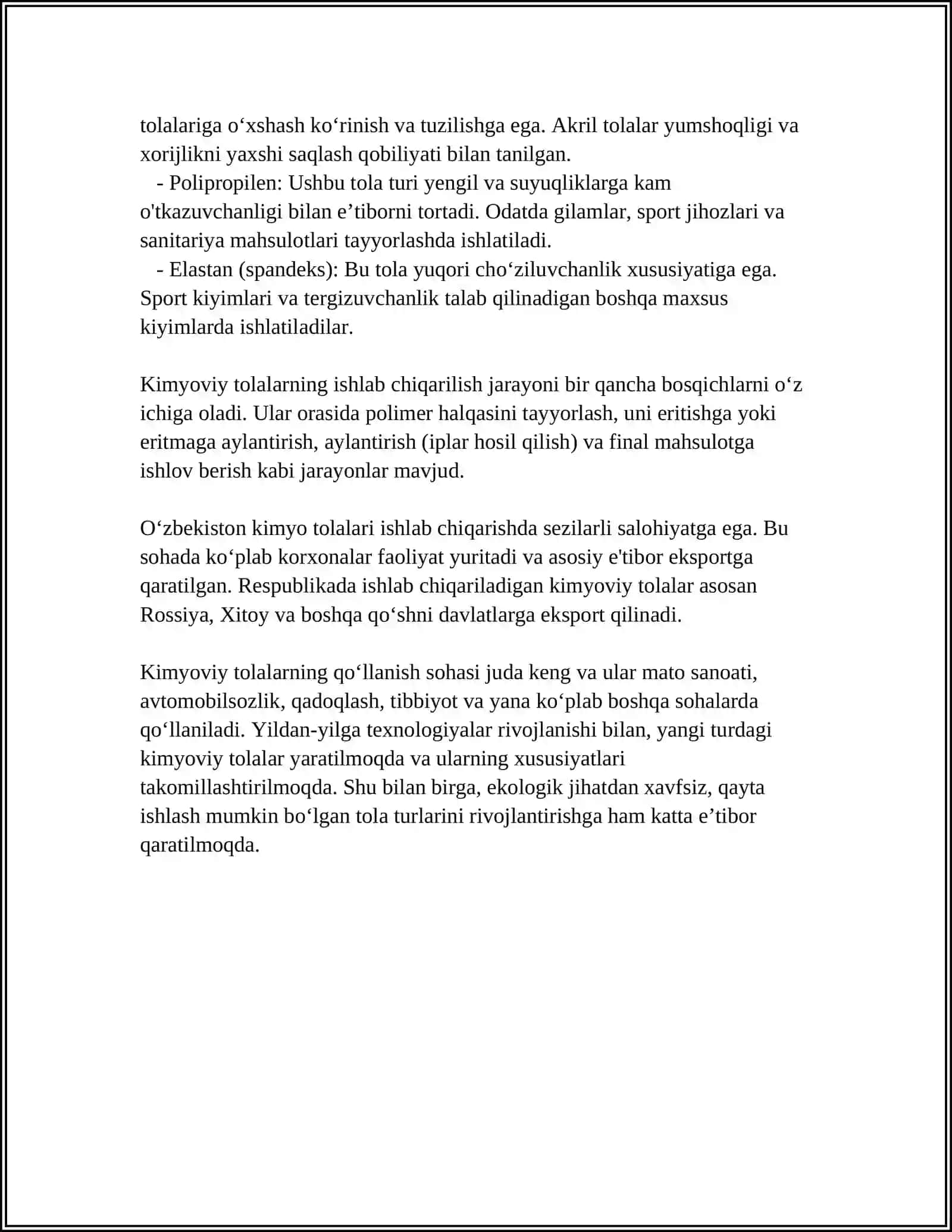 KIMYOVIY TOLA VA IPLARNING SIFATINI BELGILOVCHI STANDARTLAR 4
